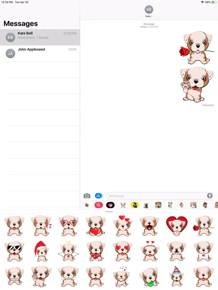 Cute Bulldog Sticker Pack iPad  سکرین شاٹس