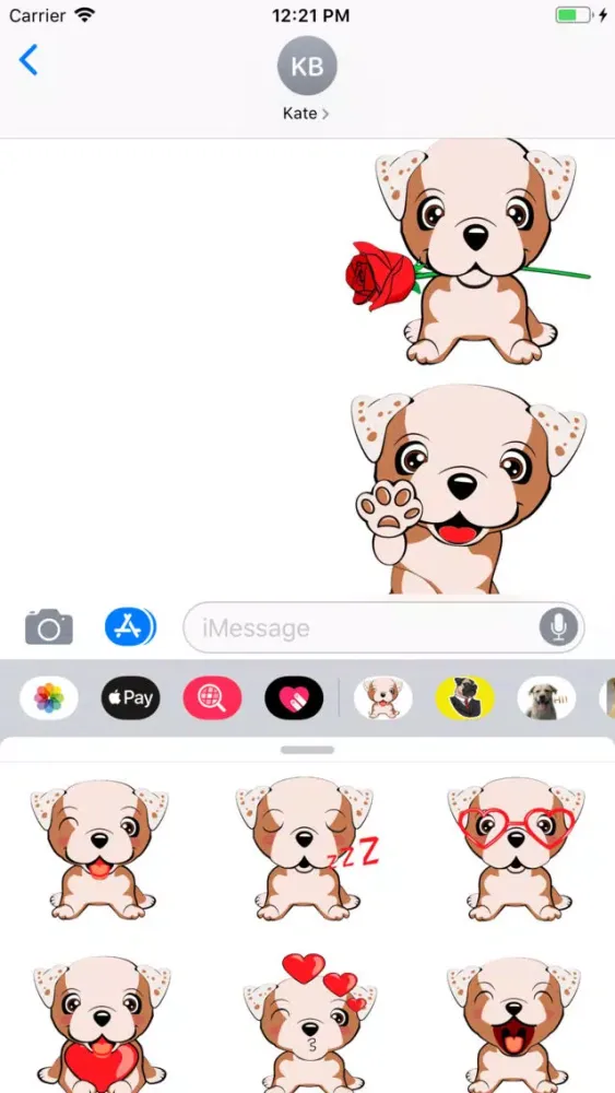 Cute Bulldog Sticker Pack سکرین شاٹس