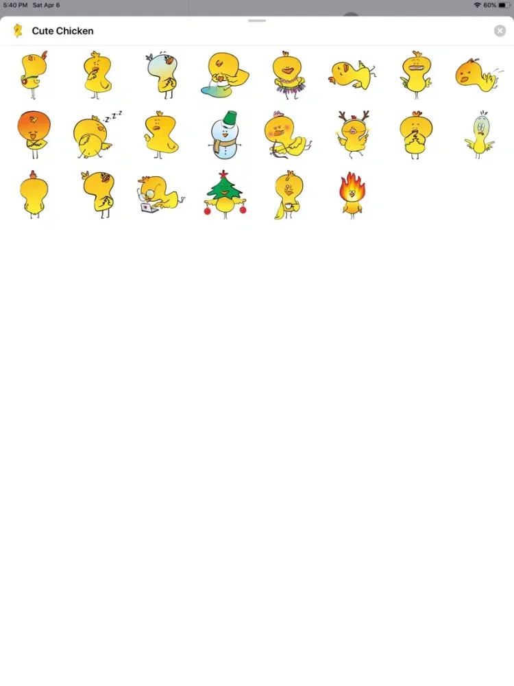 Zrzuty ekranu Cute Chicken Sticker Pack iPad 
