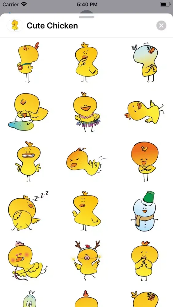 Zrzuty ekranu Cute Chicken Sticker Pack