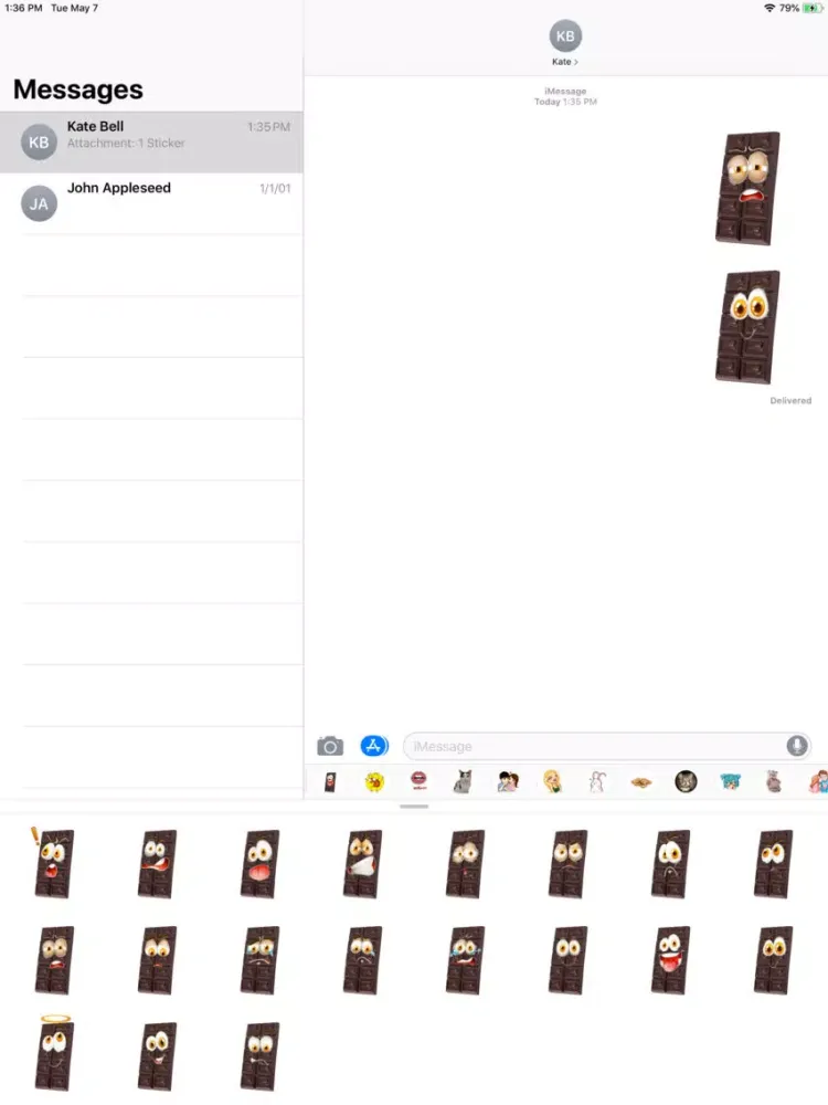 ภาพหน้าจอของ Cute Chocolate Sticker Pack iPad 