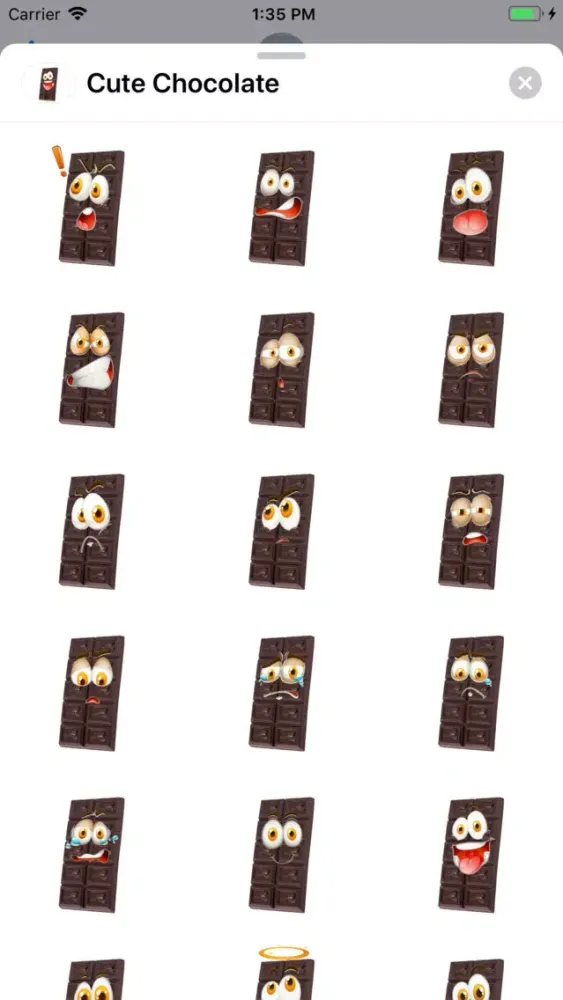 ภาพหน้าจอของ Cute Chocolate Sticker Pack