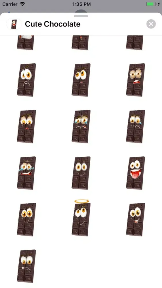 ภาพหน้าจอของ Cute Chocolate Sticker Pack