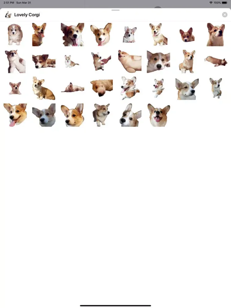 Capturas de tela do Lovely Corgi Sticker Pack iPad 