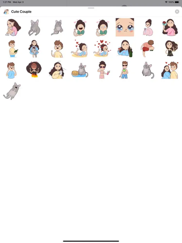 Captures d'écran de Cute Couple Sticker Pack iPad 