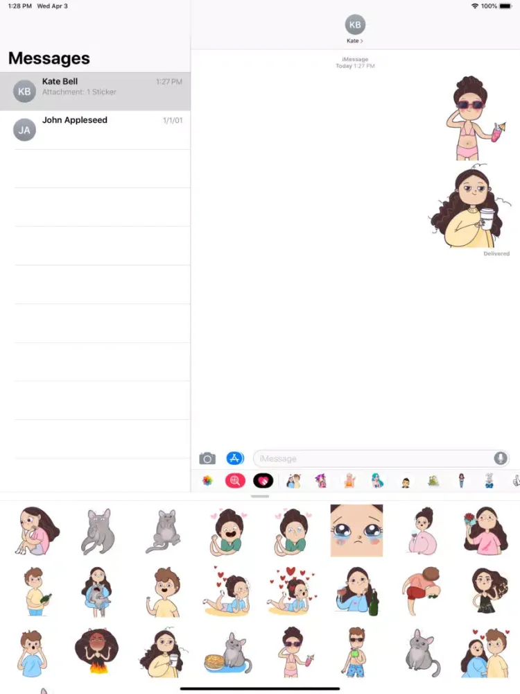 Captures d'écran de Cute Couple Sticker Pack iPad 