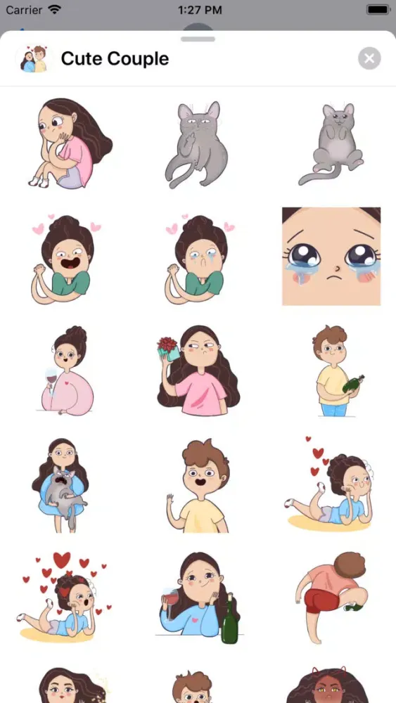 Captures d'écran de Cute Couple Sticker Pack