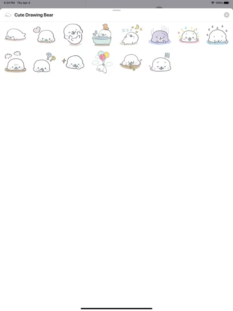 Cute Drawing Bear Sticker Pack iPad  سکرین شاٹس