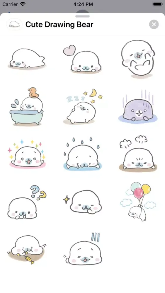 Cute Drawing Bear Sticker Pack سکرین شاٹس