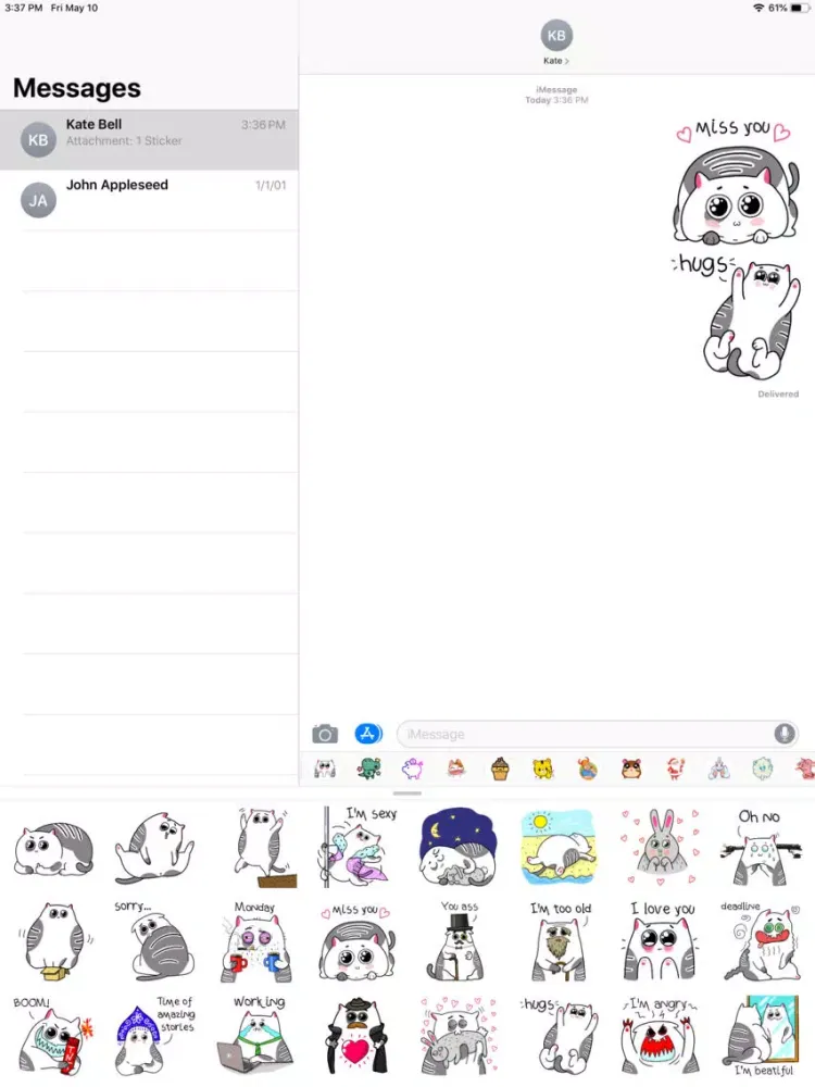 Cute Fat Cat Sticker Pack iPad  Screenshots