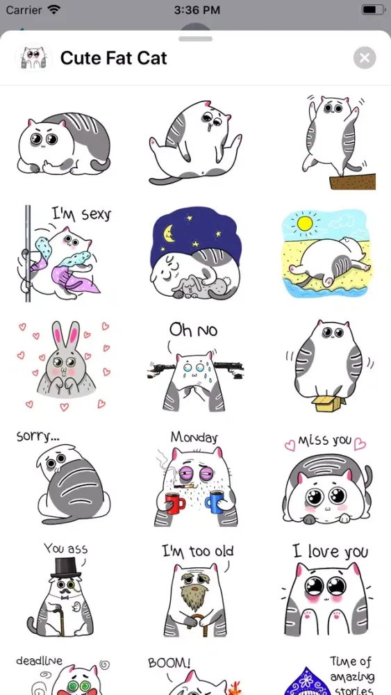 Cute Fat Cat Sticker Pack Screenshots