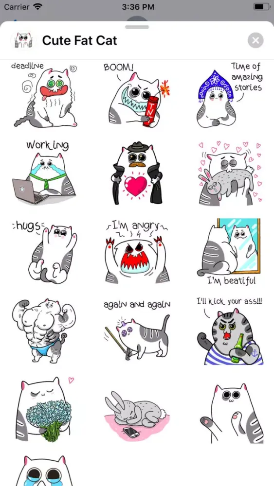 Cute Fat Cat Sticker Pack Screenshots