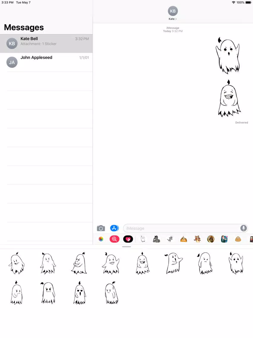 Screenshot di Cute Ghost Sticker Pack iPad 