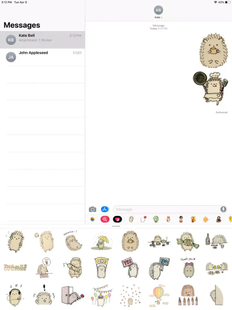 Cute Hedgehog Sticker Pack iPad  Screenshots