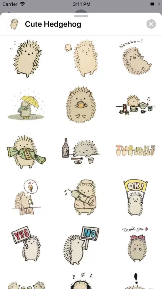 Cute Hedgehog Sticker Pack Screenshots