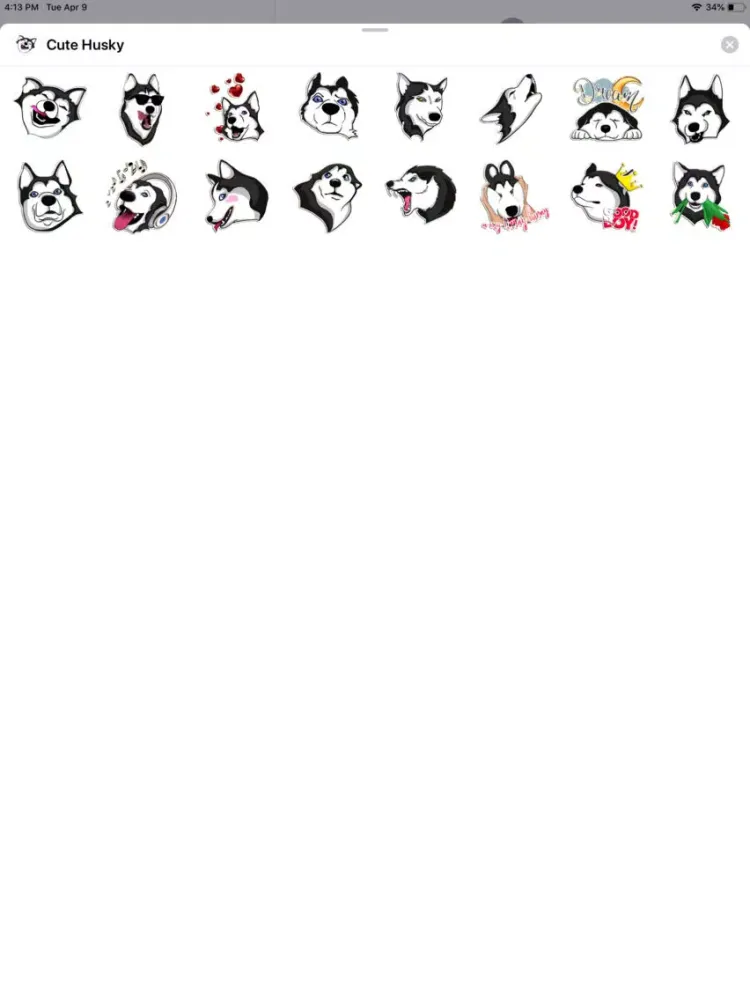 Tangkapan layar Cute Husky Sticker Pack iPad 