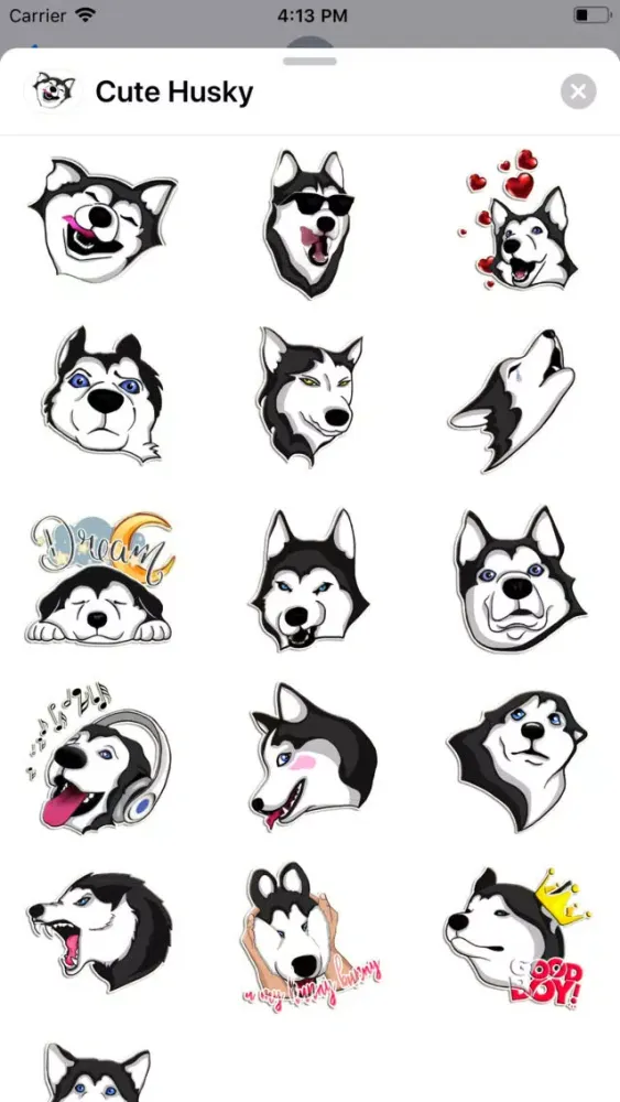 Tangkapan layar Cute Husky Sticker Pack
