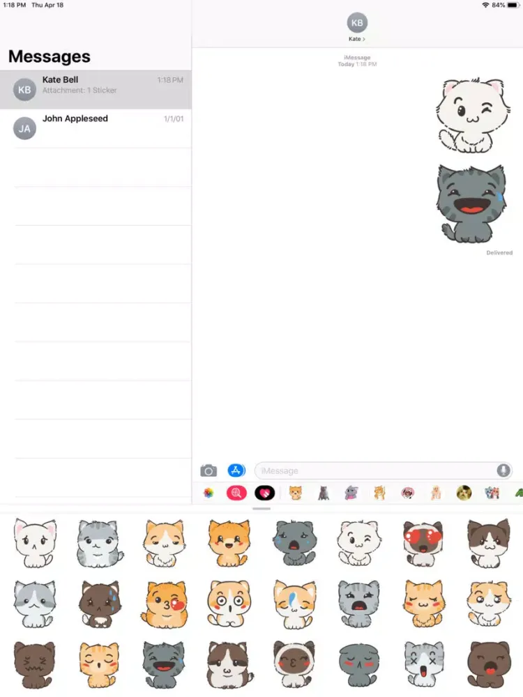 Ảnh chụp màn hình của Cute Kitties Sticker Pack iPad 