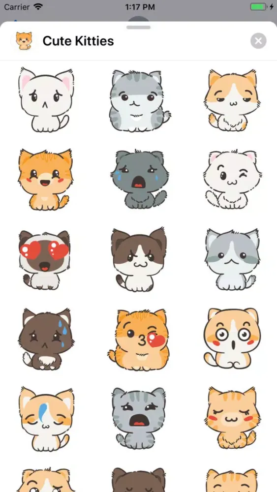 Ảnh chụp màn hình của Cute Kitties Sticker Pack