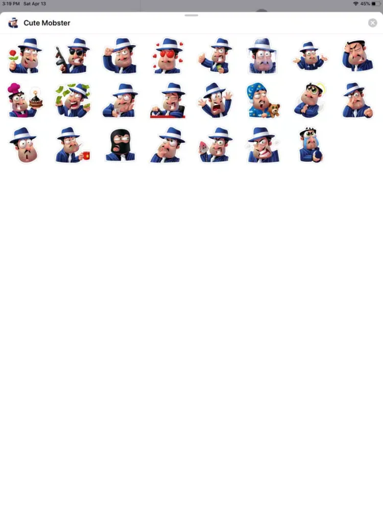 Capturas de tela do Cute Mobster Sticker Pack iPad 