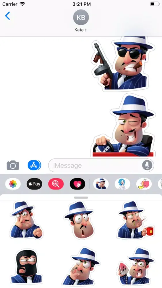 Capturas de tela do Cute Mobster Sticker Pack