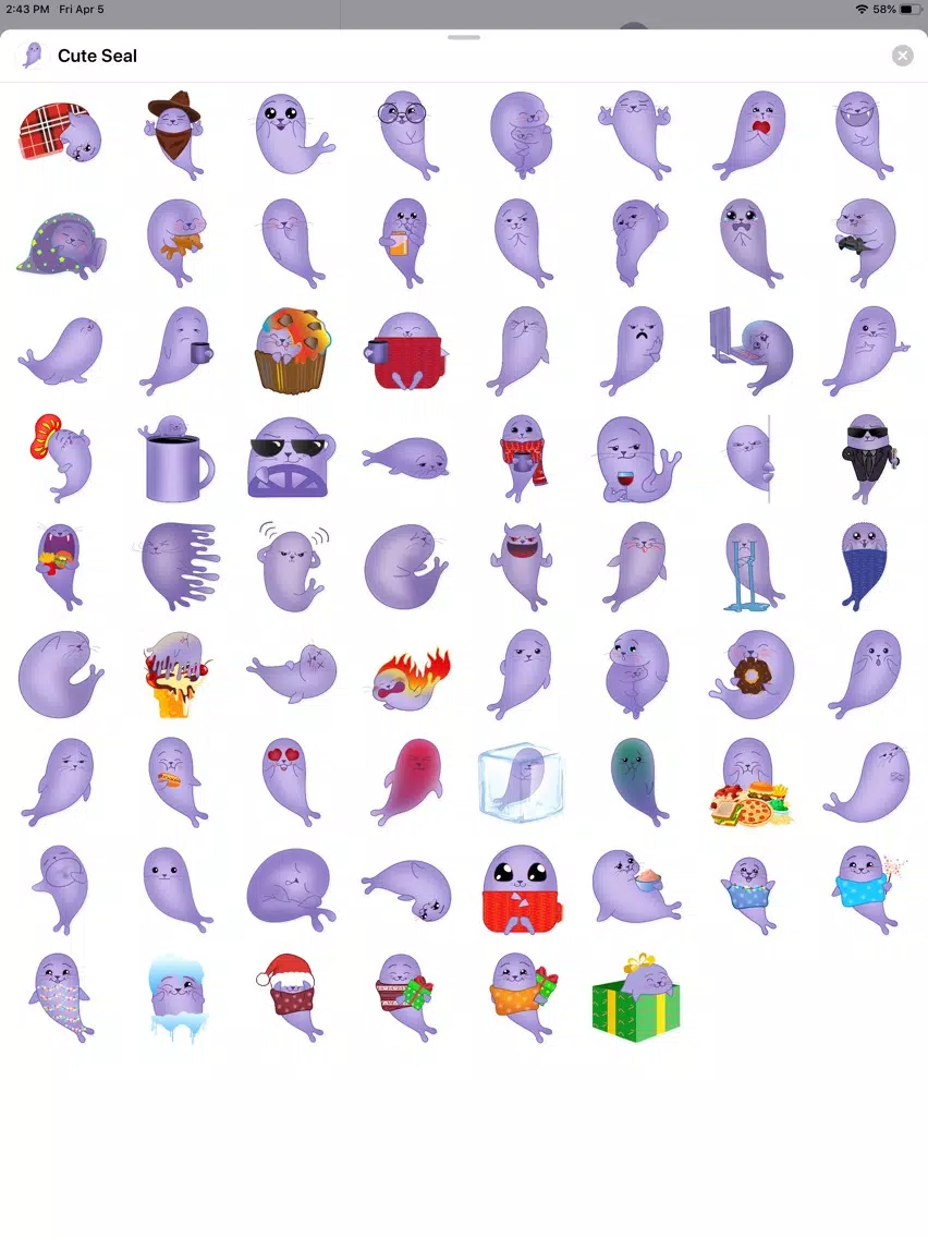 ภาพหน้าจอของ Cute Seal Sticker Pack iPad 