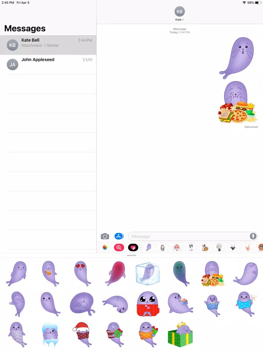 ภาพหน้าจอของ Cute Seal Sticker Pack iPad 