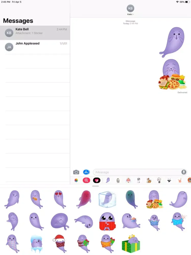 Cute Seal Sticker Pack iPad  स्क्रीनशॉट