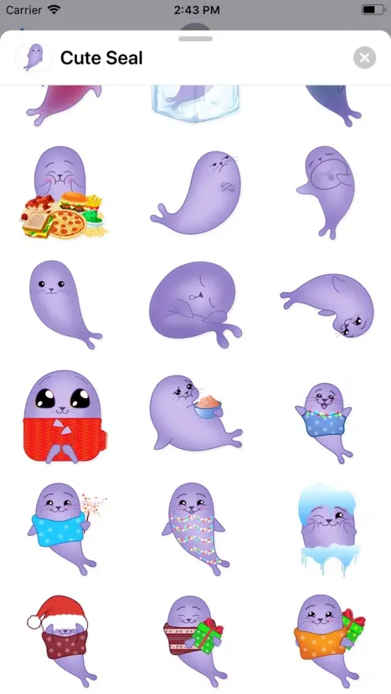 Cute Seal Sticker Pack स्क्रीनशॉट