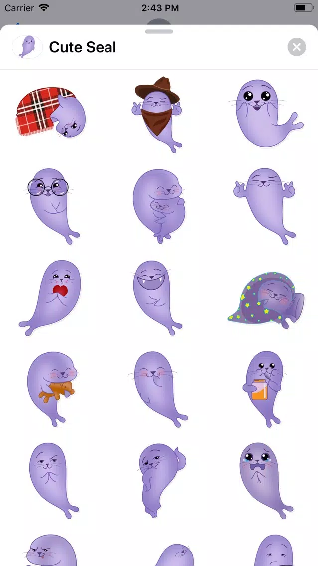 ภาพหน้าจอของ Cute Seal Sticker Pack