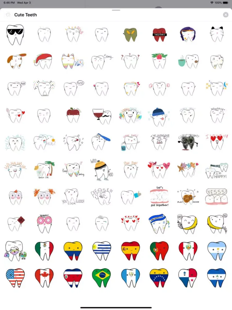 Capturas de tela do Cute Teeth Sticker Pack iPad 