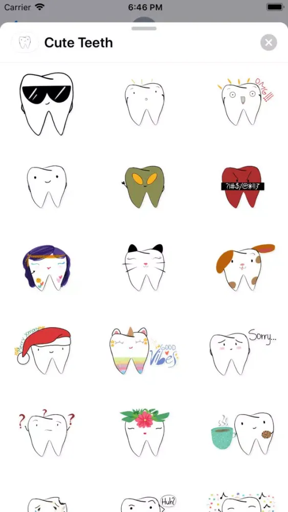 Capturas de tela do Cute Teeth Sticker Pack