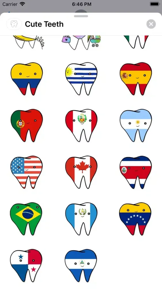Capturas de tela do Cute Teeth Sticker Pack