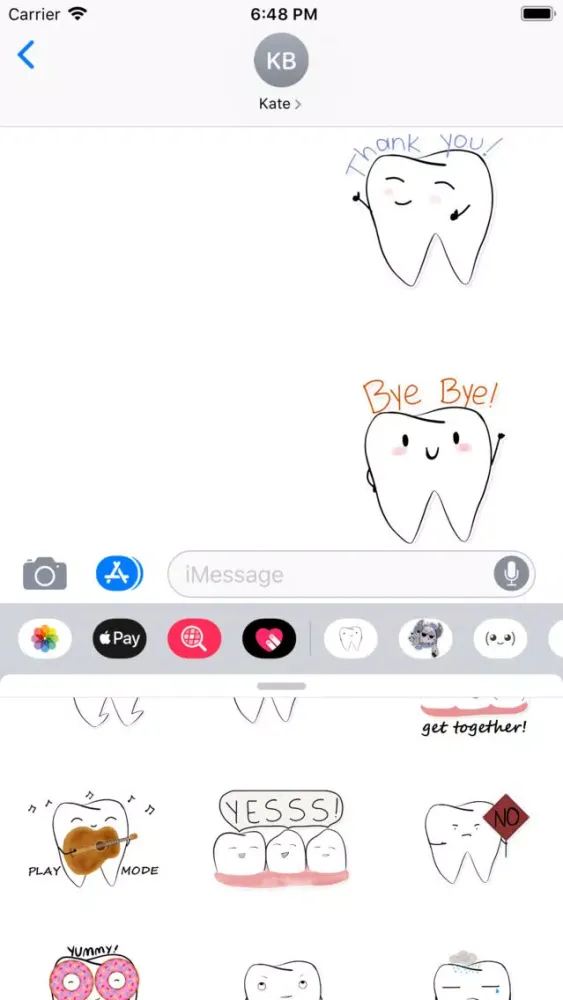 Capturas de tela do Cute Teeth Sticker Pack