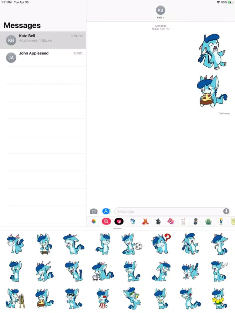 Cyan Dragon Sticker Pack iPad 应用截图