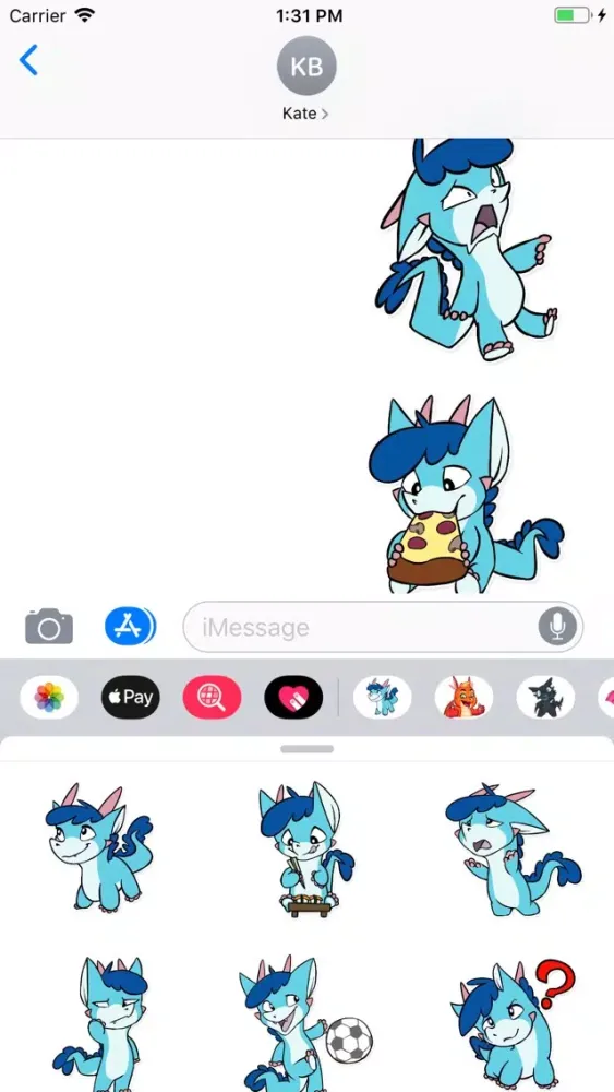 Cyan Dragon Sticker Pack应用截图