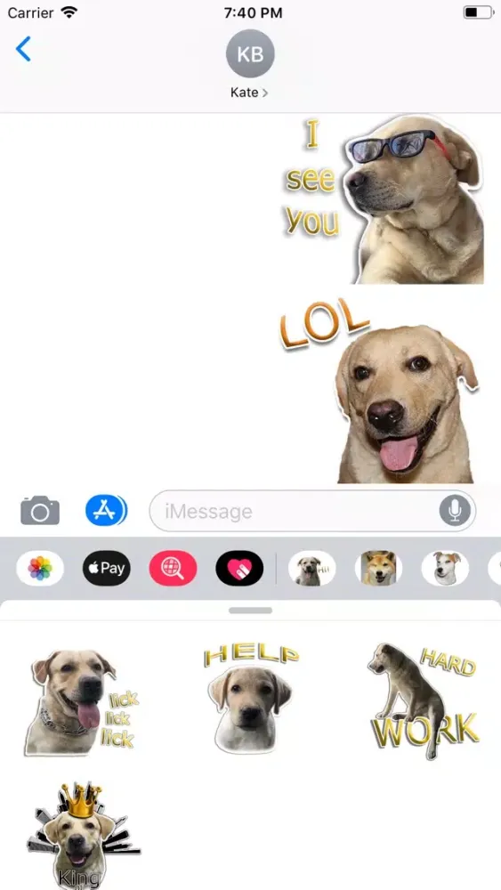 Capturas de tela do Dog Emotions Sticker Pack