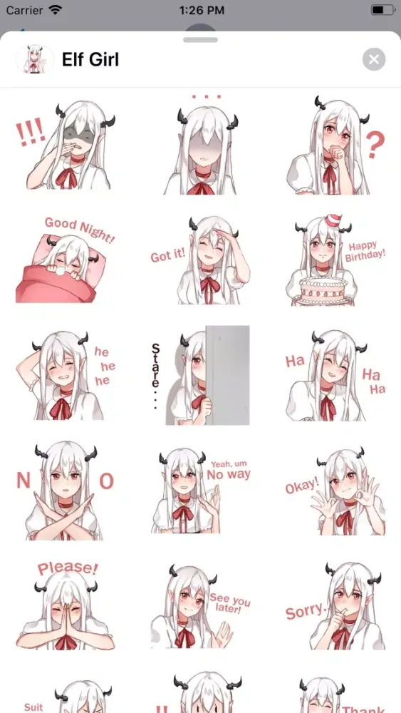 Captures d'écran de Elf Girl Sticker Pack