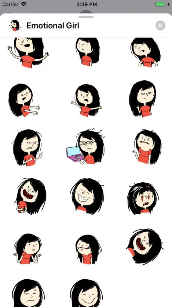 Zrzuty ekranu Emotional Girl Sticker Pack
