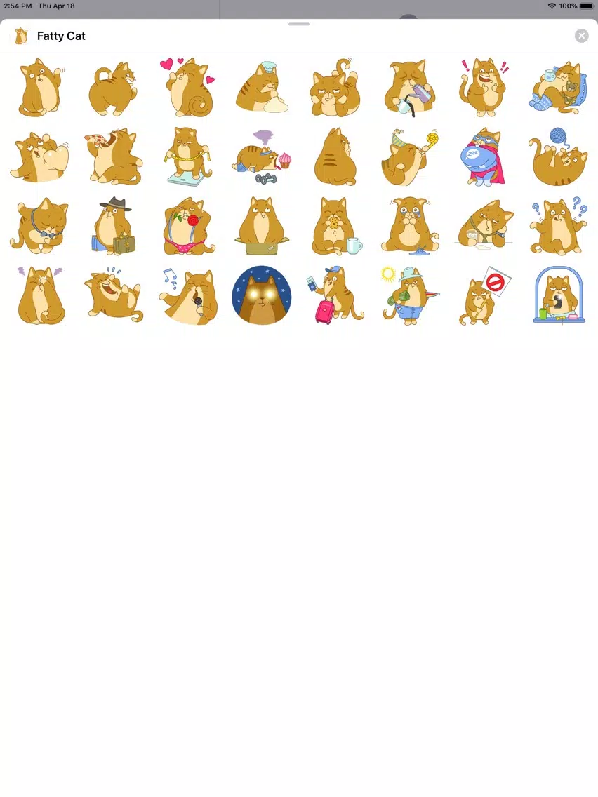 Fatty Cat Sticker Pack iPad  Screenshots