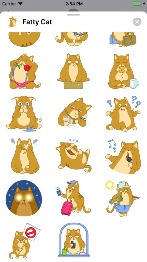 Fatty Cat Sticker Pack スクリーンショット