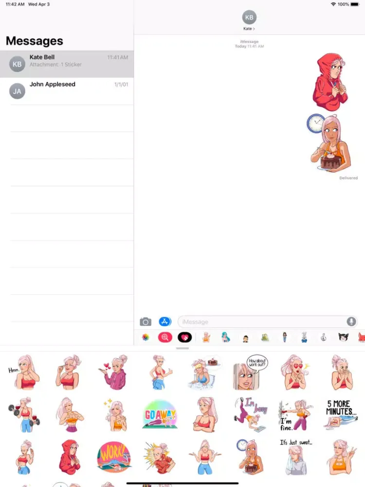 Capturas de tela do Fitness Girl Sticker Pack iPad 