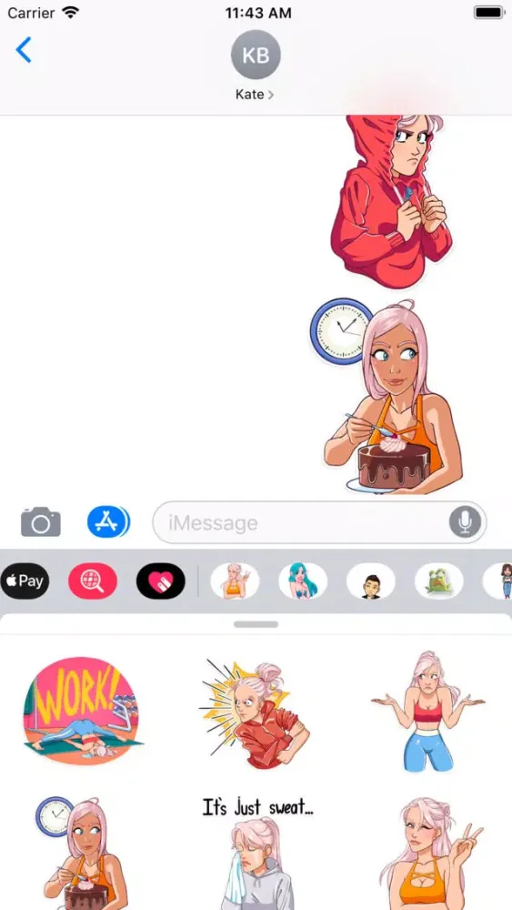 Capturas de tela do Fitness Girl Sticker Pack