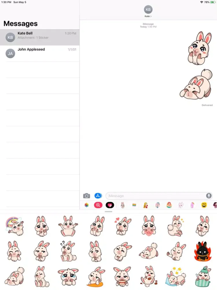 Captures d'écran de Fluffy Bunny Sticker Pack iPad 