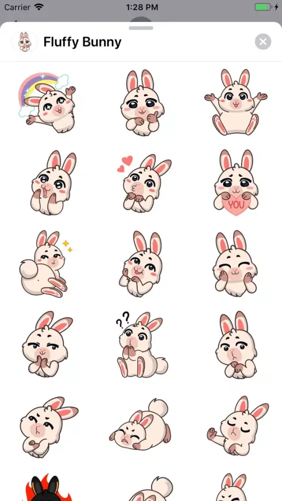 Captures d'écran de Fluffy Bunny Sticker Pack