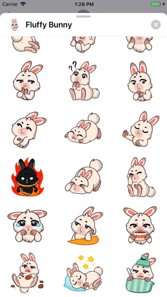 Captures d'écran de Fluffy Bunny Sticker Pack