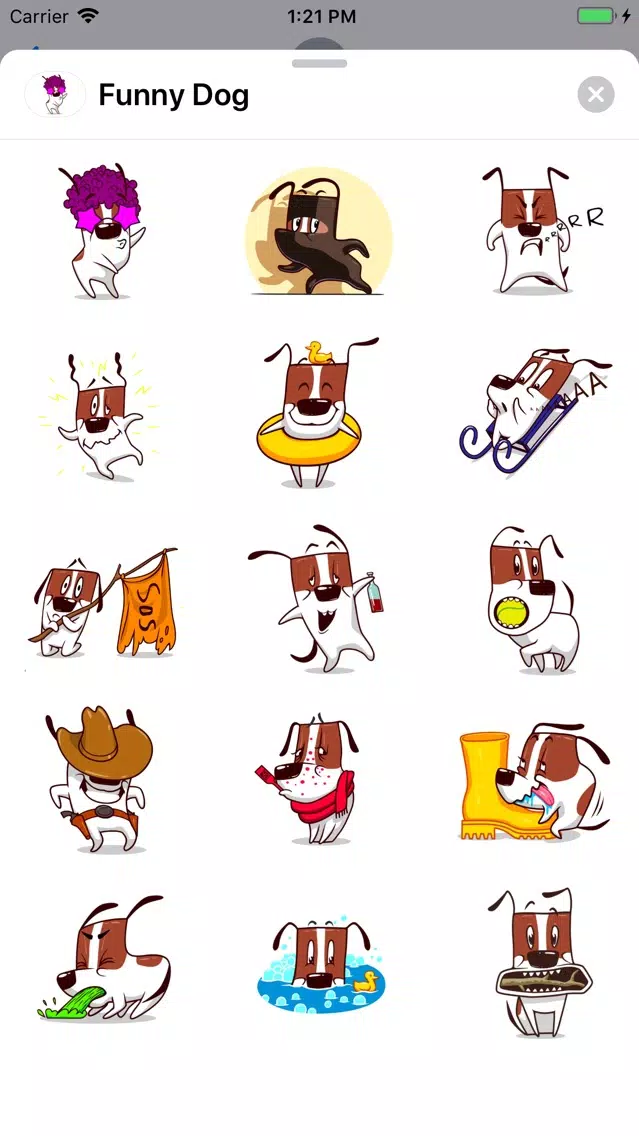 Tangkapan skrin Funny Dog Sticker Pack
