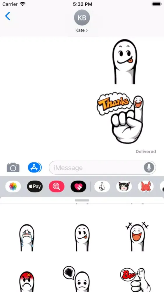 Tangkapan skrin Funny Fingers Sticker Pack