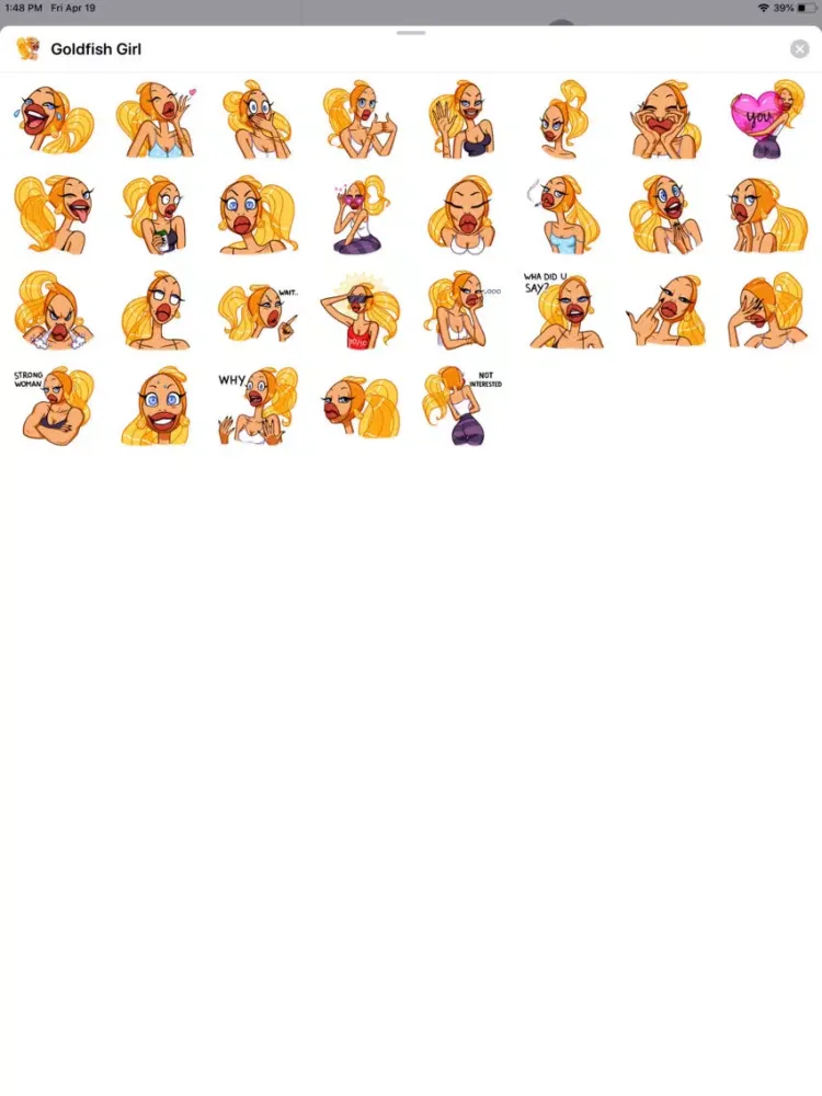 Goldfish Girl Sticker Pack iPad  Ekran Görüntüleri