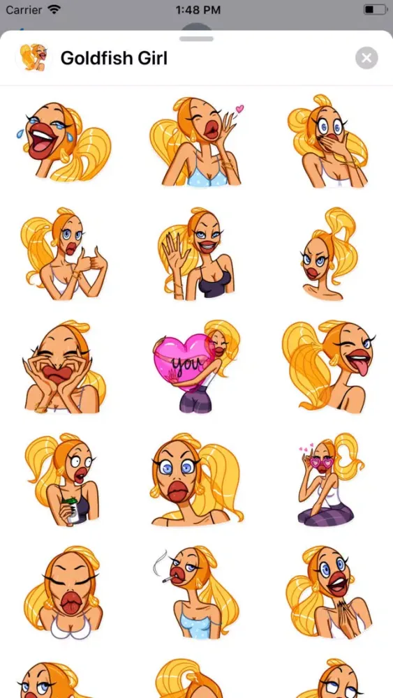 Goldfish Girl Sticker Pack Ekran Görüntüleri